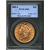 1889-S $20 MS61 PCGS. Extremely smooth, clean and lustrous with a series of hairline scratches in th