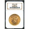 1890-S $20 MS61 NGC. Lustrous with a minimum of abrasions for the grade. From the Aaron Bliss Collec