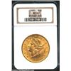 1899 $20 MS62 NGC. A frosty Uncirculated example with appealing two-toned golden color.From the Aaro