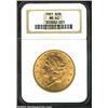 Image 1 : 1901 $20 MS62 NGC. Gorgeous and fully original orange-gold color overlays both sides with suggestion