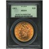 1901 $20 MS64 PCGS. Terrific cartwheel luster is seen on the well struck surfaces of this exquisitel