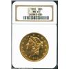 1903 $20 MS61 NGC. Surfaces are reflective and brilliant despite a few alloy spots. From the Aaron B