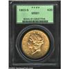 1903-S $20 MS61 PCGS. A flashy piece with semi-prooflike fields and rich orange-gold color. A modera