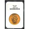 Image 1 : 1904 $20 MS65 NGC. A lustrous and beautifully preserved Gem that has a virtually pristine reverse. W