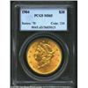 1904 $20 MS65 PCGS. Fully struck with glowing mint frost over each side and subtly patinated with an