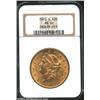 1905-S $20 MS62 NGC. Lustrous with the usual amount of abrasions for the grade. From the Aaron Bliss