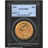 Image 1 : 1910 $20 MS63 PCGS. Good luster overall, the obverse is typically abraded for the grade.From the Geo