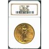 Image 1 : 1911 $20 MS62 NGC. Lustrous with clean surfaces for the grade. A nicely struck yellow-gold example..