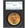 Image 1 : 1911-S $20 MS61 PCGS. This orange-gold example displays overall bold striking definition. Scattered.