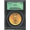 Image 1 : 1911-S $20 MS62 PCGS. Lustrous, nicely preserved yellow-gold Double Eagle with grade limiting marks.