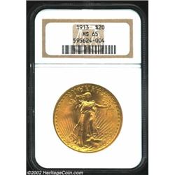 1913 $20 MS65 NGC. One would be hard pressed to find a 1913 Double Eagle whose eye appeal could eith