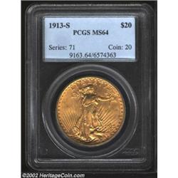 1913-S $20 MS64 PCGS. The 1913-S has the third lowest mintage in the Saint-Gaudens series with only.