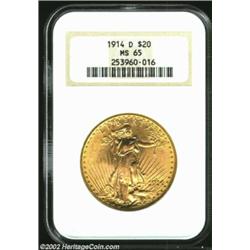 1914-D $20 MS65 NGC. While the 1914-D is one of the more frequently encountered issues from the teen