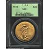 1922 $20 MS61 PCGS. A nicely struck piece that has strong luster and only a few unobtrusive luster g