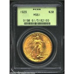 1929 $20 MS61 PCGS. The luster quality alone would easily support a significant higher Mint State de