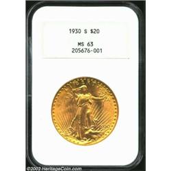 1930-S $20 MS63 NGC. This coin was previously offered as lot 7446 in our February 2001 Long Beach Si