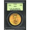 1932 $20 MS63 PCGS. There does not appear to be an appreciable rarity differential between the MS60-