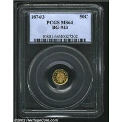 1874 50C Indian Octagonal 50 Cents, BG-959, R.7, MS64 PCGS. PCGS has incorrectly attributed this Fra