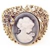 Image 1 : VINTAGE STYLE CAMEO AND AUSTRIAN CRYSTAL  BANGLE BRACELET