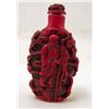Image 1 : HAND CARVED RED CORAL COLOR CHINESE SNUFF BOTTLE