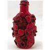 Image 2 : HAND CARVED RED CORAL COLOR CHINESE SNUFF BOTTLE