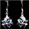 Image 1 : 14K GOLD OVER STERLING SILVER BLACK SAPPHIRE EARRINGS
