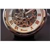 Image 2 : MENS MILITARY ROSE GOLD COLORED FACE SKELETON WRIST WATCH