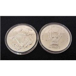 ENDANGERED WILDLIFE OF CONGO SILVER CLAD COLLECTIBLE COIN