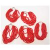 Image 1 : LOT OF 5 BEAUTIFUL CORAL COLOR BEAD BRACELETS