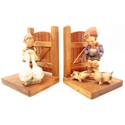 PAIR OF VINTAGE HUMMEL BOOKENDS