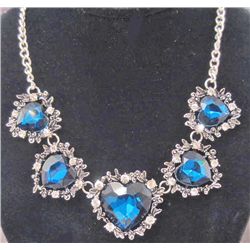 BLUE AND SILVER ESTATE JEWELRY NECKLACE