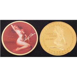 MARILYN MONROE RISQUE COMMEMORATIVE .999 GOLD CLAD COIN