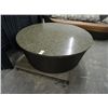 Image 1 : Round Granite Coffee Table w/Wicker Base