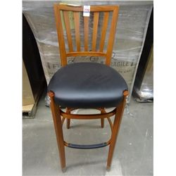 Mahogany w/Black Pad Bar Stools - 34 Times the Money