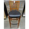 Image 1 : Mahogany w/Black Pad Bar Stools - 34 Times the Money