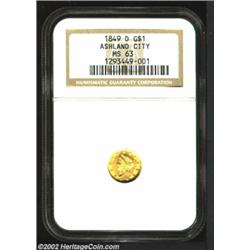 1849-D G$1 MS63 NGC. Winter 1-A. This coin was previously offered as lot 7536 in our May 2000 Centra