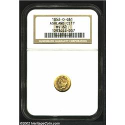 1852-O G$1 MS62 NGC. Normal Date. This coin is much more sharply struck than the MS60 representative