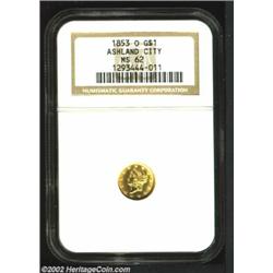 1853-O G$1 MS62 NGC. One of two so graded examples in this collection, the present representative po