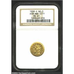 1839-C $2 1/2 MS61 NGC. Recut Date. Winter 3-C. Extensive die cracks are seen on each side, indicati