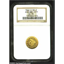 1842-O $2 1/2 AU55 NGC. The 1842-O has one of the lowest mintages of any O-mint Quarter Eagle with o