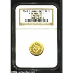 1843-O $2 1/2 Small Date MS62 NGC. A second high grade example of this popular type coin. The striki