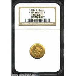 1848-D $2 1/2 MS61 NGC. Winter 10-M. The '48-D is among the more available Quarter Eagles from the D