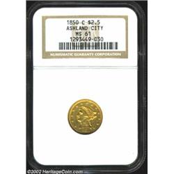 1850-C $2 1/2 MS61 NGC. Winter 12-H. Although the 1850-C is generally regarded as the second most co