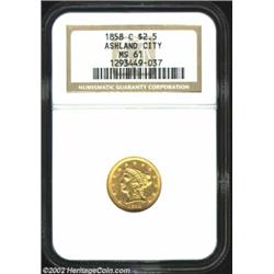 1858-C $2 1/2 MS61 NGC. Winter 18-J. Last offered in our 2000 FUN Sale, with the description:  The 1