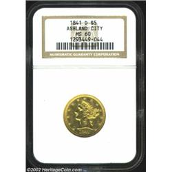 1841-D $5 Small D MS60 NGC. Winter 5-D. Although 120-130 pieces are believed known of this issue in.