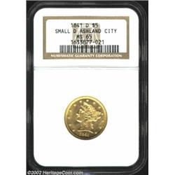 1841-D $5 Small D MS65 NGC. Winter 5-D. Such is the importance of the Ashland City Collection that i