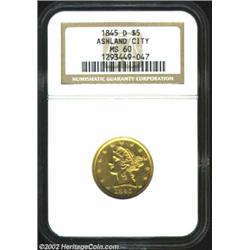 1845-D $5 MS60 NGC. Winter 10-H. The 1845-D is one of the more frequently encountered D-mint Fives..