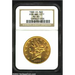 1883-CC $20 MS60 NGC. Winter 1-A. This die marriage is most readily identifiable by the presence of.