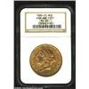 Image 1 : 1890-CC $20 MS60 NGC. Winter 1-A, the only known dies. The orange-gold surfaces display an original.