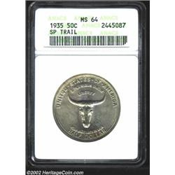 1935 50C Spanish Trail MS64 ANACS. Lightly toned with a bold strike and a particularly clean obverse